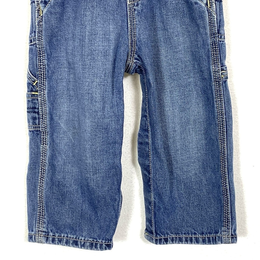 VTG 80's Oshkosh B'Gosh 18 Month Vestbak‎ Blue Denim Bib Jean Overalls Snap USA - Picture 3 of 9
